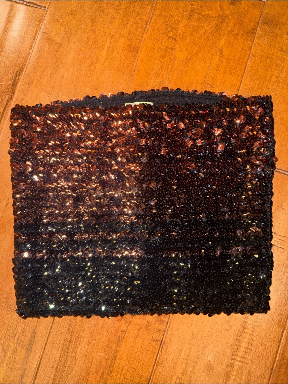 XOXO Black rose gold sequin tube top one size strapless